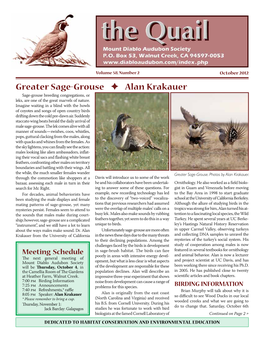 Greater Sage-Grouse Alan Krakauer