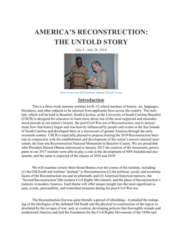 America's Reconstruction