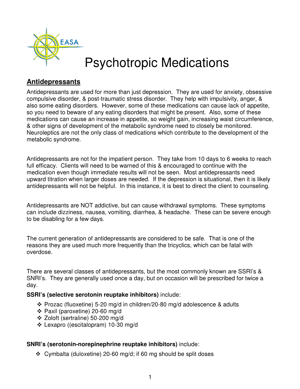 Psychotropic Medications