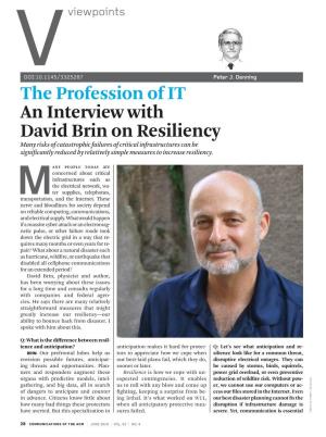 An Interview with David Brin on Resiliency