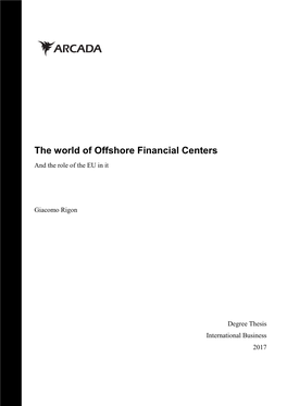 The World of Offshore Financial Centers and the Role of the EU in It