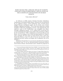 How Far Do the Lawless Areas of Europe Extend? Extraterritorial Application of the European Convention on Human Rights