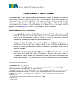 Consent by Minors to Medical Treatment