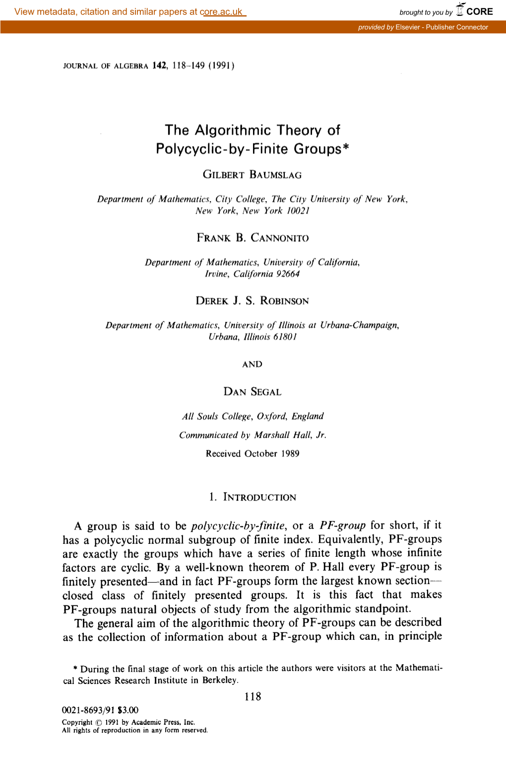 Finite Groups*