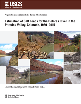 Estimation of Salt Loads for the Dolores River in the Paradox Valley, Colorado, 1980–2015