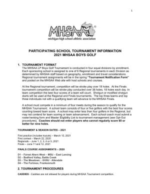 LP Participating Schools Tournament Information