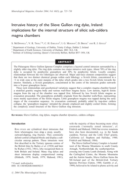 Intrusive History of the Slieve Gullion Ring Dyke, Ireland: Implications For