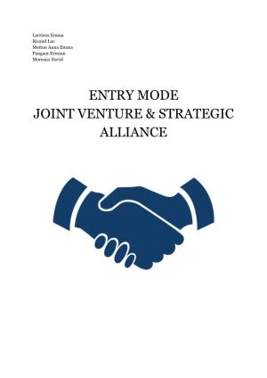 Entry Mode Joint Venture & Strategic Alliance