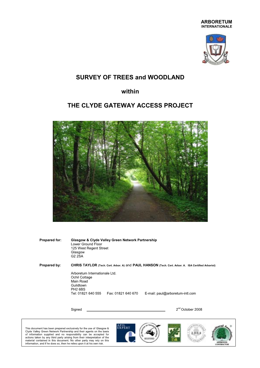 SURVEY of TREES and WOODLAND Within the CLYDE