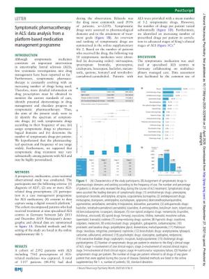 Symptomatic Pharmacotherapy in ALS: Data Analysis from a Platform-Based Medication Management Programme