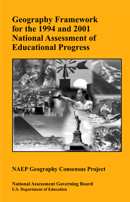 Geography Framework for the 1994 and 2001 National Assessment of Educational Progress