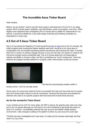 Incredible Asus Tinker Board