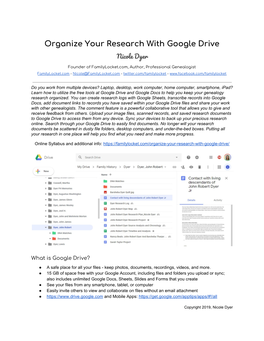 Organize Your Research with Google Drive
