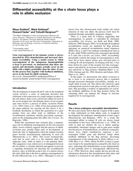 Differential Accessibility at the K Chain Locus Plays a Role in Allelic Exclusion