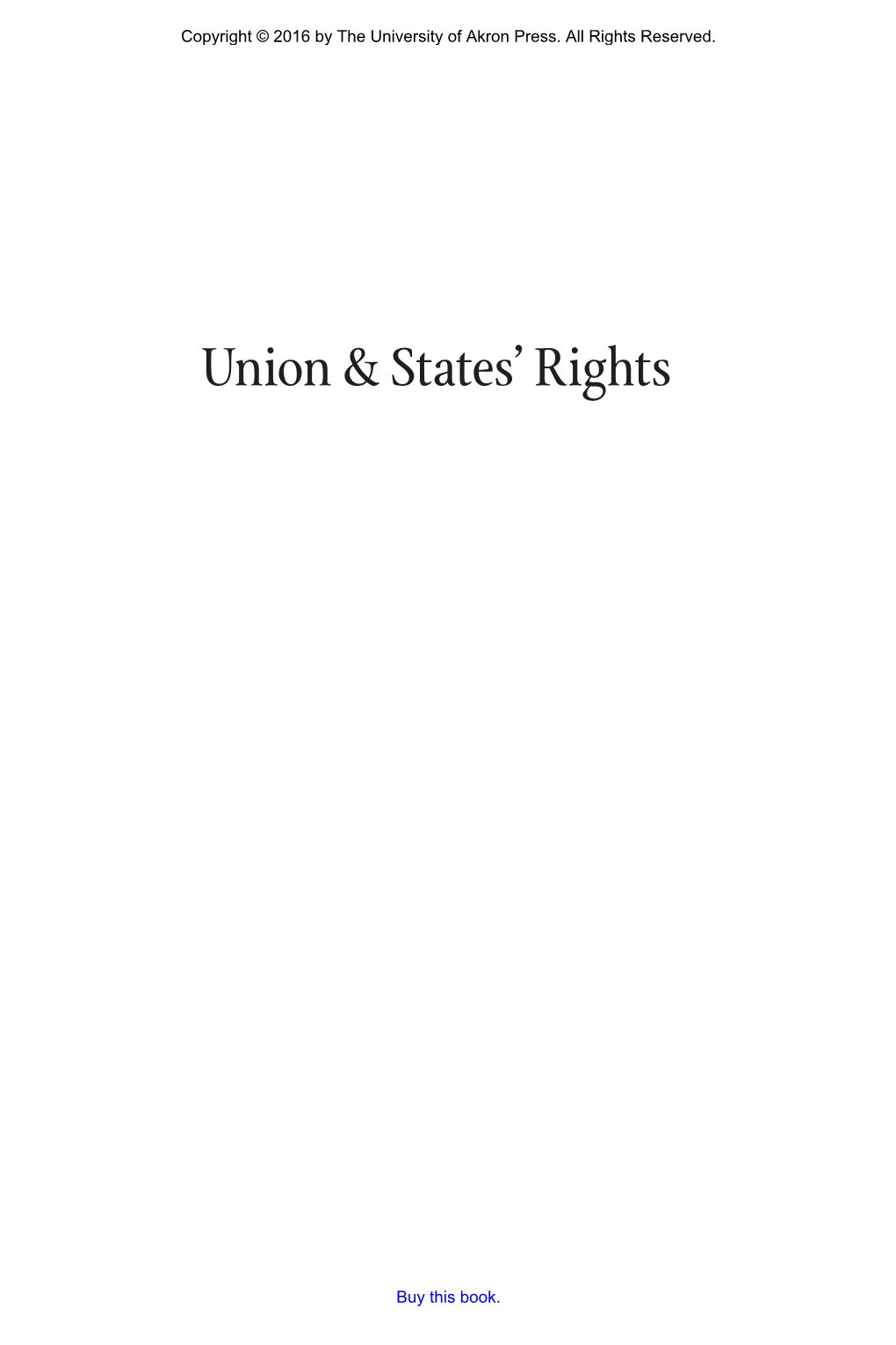 Union & States' Rights