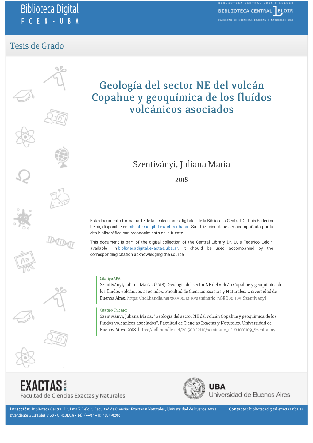 Geología Del Sector NE Del Volcán Copahue Y Geoquímica De Los Fluídos Volcánicos Asociados