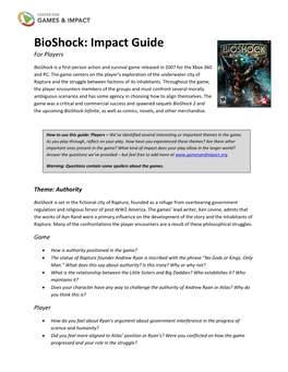 Bioshock: Impact Guide for Players