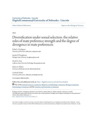Diversification Under Sexual Selection: the Relative Roles of Mate Preference Strength and the Degree of Divergence in Mate Preferences Rafael L