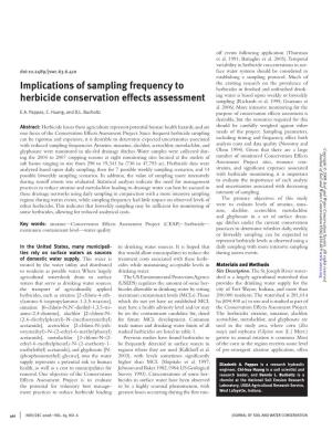 Implications of Sampling Frequency to Herbicide Conservation Effects