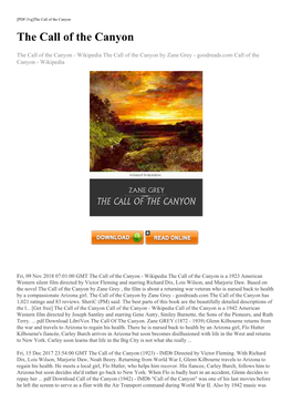 [Get Free] the Call of the Canyon