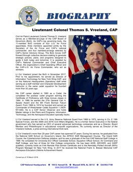 Lieutenant Colonel Thomas S. Vreeland, CAP