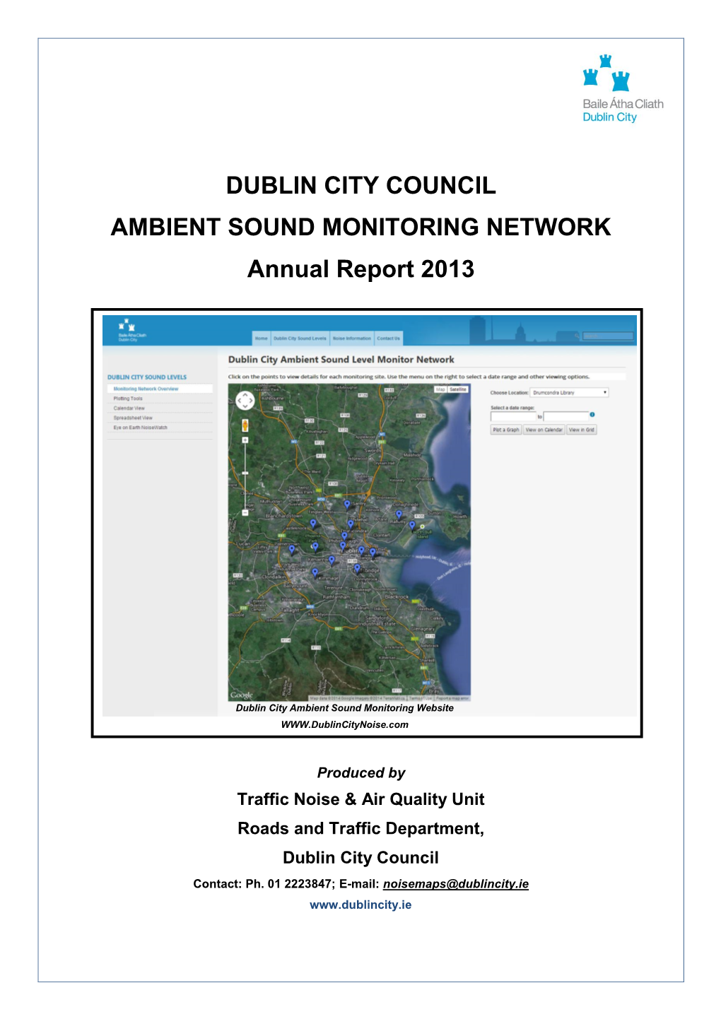 DUBLIN CITY COUNCIL AMBIENT SOUND MONITORING NETWORK Annual Report 2013