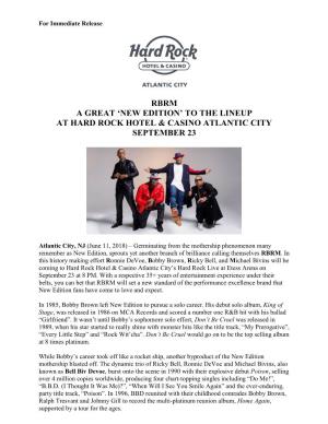 Rbrm a Great 'New Edition' to the Lineup at Hard Rock Hotel & Casino Atlantic