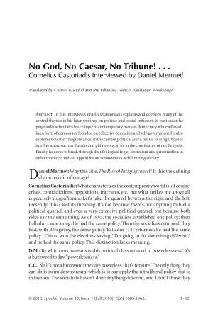 No God, No Caesar, No Tribune!