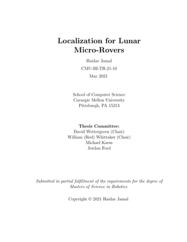 Localization for Lunar Micro-Rovers