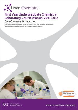 Student Laboratory Manual Core Chemistry 1A