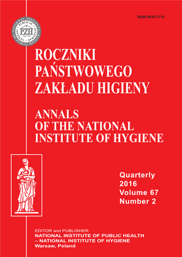 ROCZNIKI PAŃSTWOWEGO ZAKŁADU HIGIENY - 2016, Vol