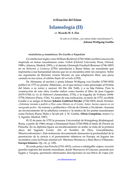 Islamología (II) Por: Ricardo H