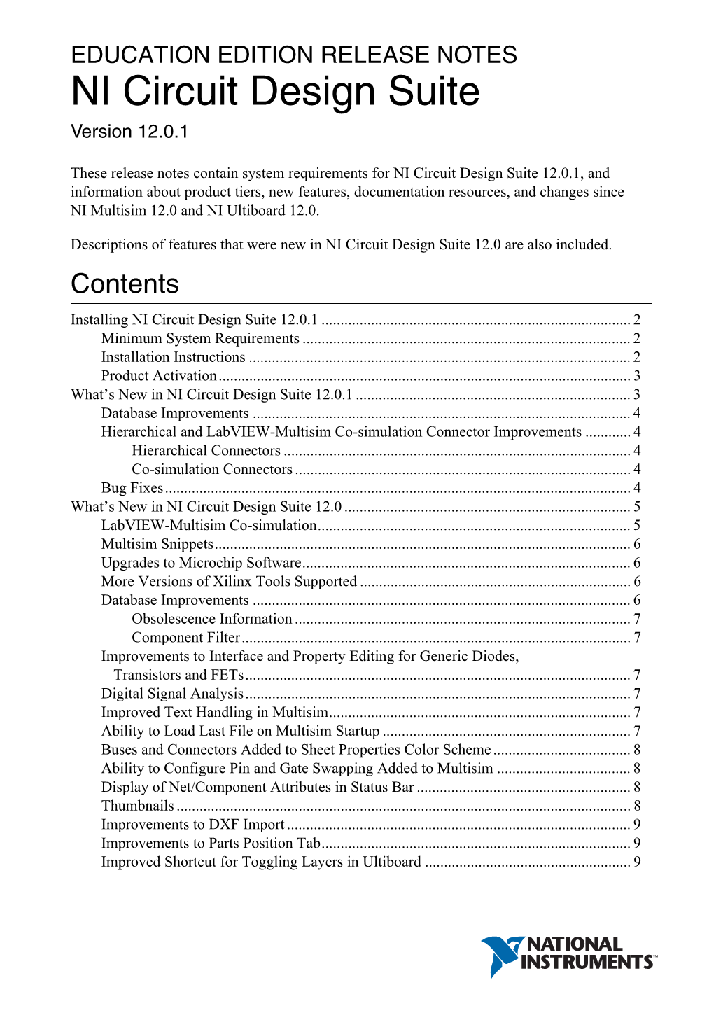 NI Circuit Design Suite Education Edition