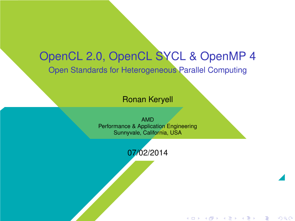 Opencl 2.0, Opencl SYCL & Openmp 4