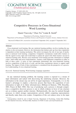 Competitive Processes in Cross-Situational Word Learning