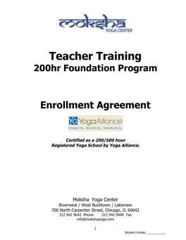 Teacher Training 200Hr Foundation Program