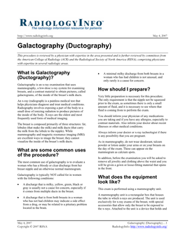 Galactography (Ductography)