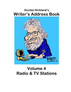 Writer's Address Book Volume 4 Radio & TV Stations