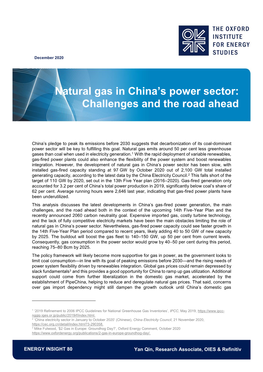 Natural Gas in China's Power Sector