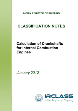 Calculation of Crankshafts for Internal Combustion Engines
