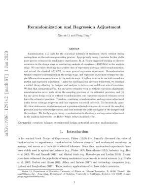 Rerandomization and Regression Adjustment