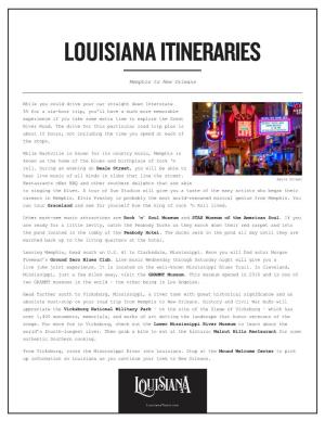 Louisiana Itineraries