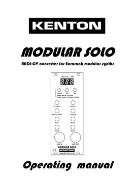 Modular-Solo Manual