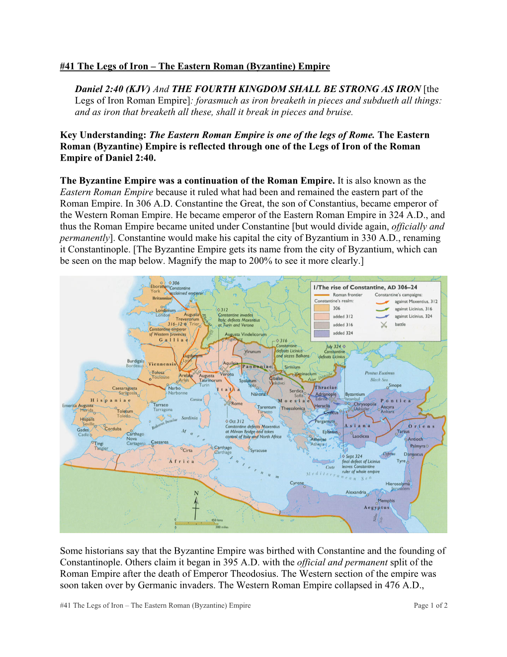 41 the Legs of Iron – the Eastern Roman (Byzantine) Empire