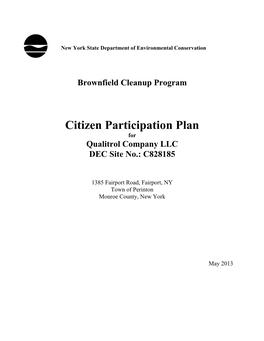 Citizen Participation Plan for Qualitrol Company LLC DEC Site No.: C828185