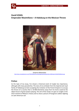 A Habsburg on the Mexican Throne