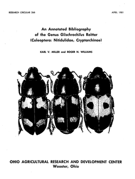 Of the Genus Glischrochilus Reitter (Coleoptera: Nitidulidae, Cryptarchinae)