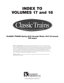INDEX to VOLUMES 17 and 18