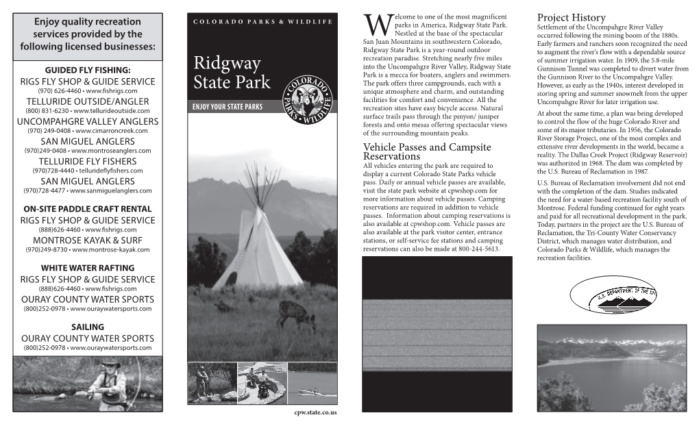 Ridgway State Park Brochure W