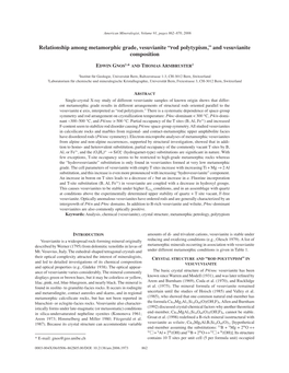Relationship Among Metamorphic Grade, Vesuvianite “Rod Polytypism,” and Vesuvianite Composition